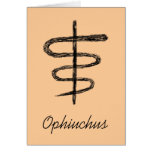 Ophiuchus. Zodiac Sign. Black Sketch. Card