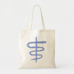 Ophiuchus. Zodiac Sign in Blue. Canvas Bags