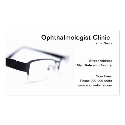 Ophthalmologist clinic business cards (front side)