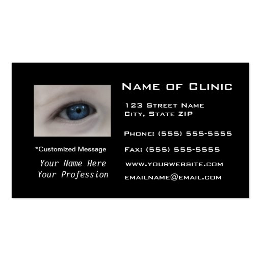 Ophthalmologist Eye Exam Appointment Reminder Business Cards (front side)