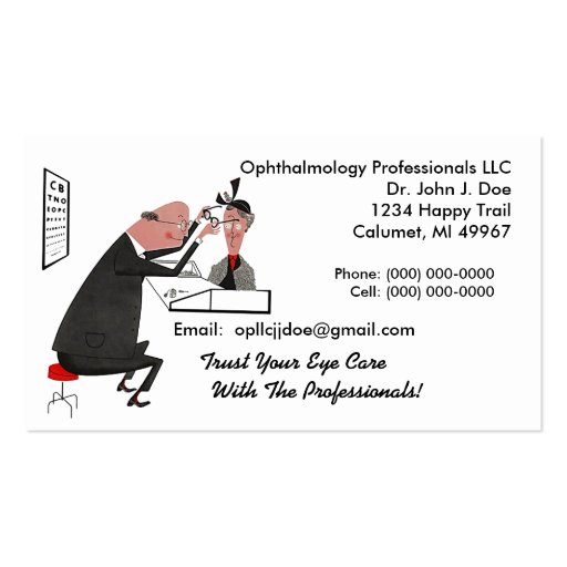 Ophthamology Eye Doctor Retro Style Business Card (front side)