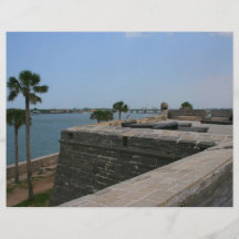 Opinión de St Augustine del fuerte hacia el puente Tarjeta Publicitaria