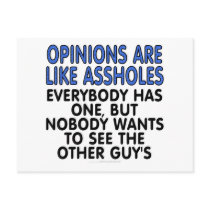 Opinions are like assholes: Everybody has one... postcards by SmartAssProducts Opinions are like assholes: Everybody has one... postcards