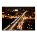Oporto city by night Card