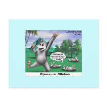 OPossums Playing Dead Cartoon Funny Postcards by beardiethor123 OPossums Playing Dead Cartoon Funny Postcards