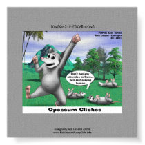 OPossums Playing Dead Funny Canvas Print