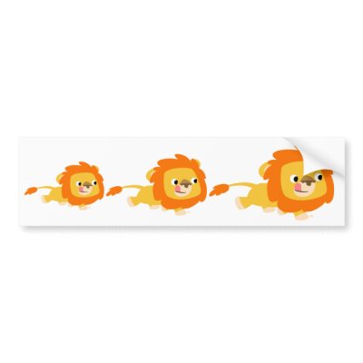 Opportunistic Cartoon Lion bumper sticker by Lioness_Graphics