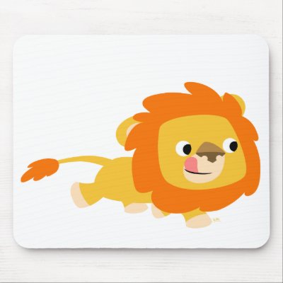 Opportunistic Cartoon Lion mousepad by Lioness_Graphics