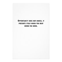 Opportunity Does Not Knock Custom Stationery