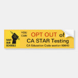 Opt Out of CA STAR Testing Bumper Stickers