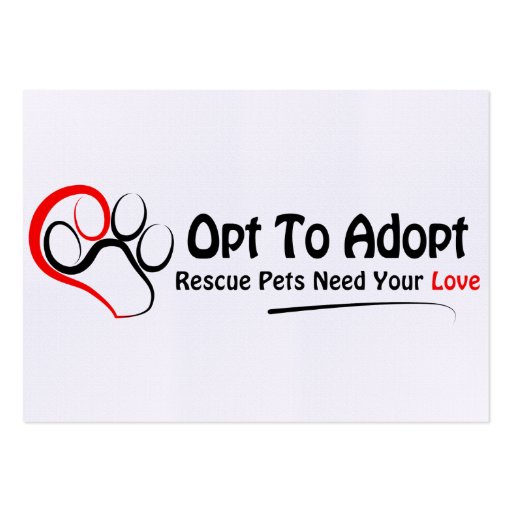 Opt To Adopt Business Card (front side)