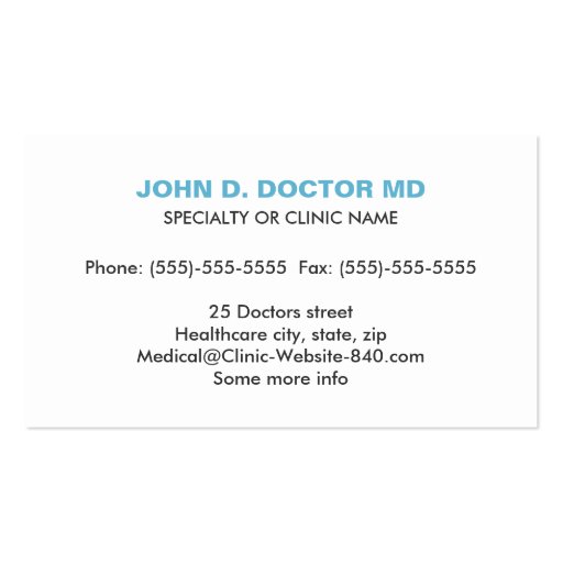 Opthamologist or optometrist gray business card (back side)