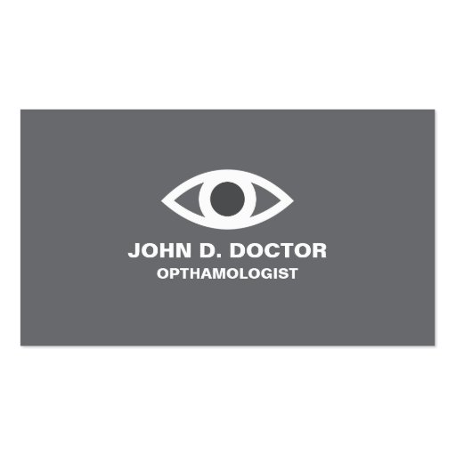 Opthamologist or optometrist gray business card (front side)