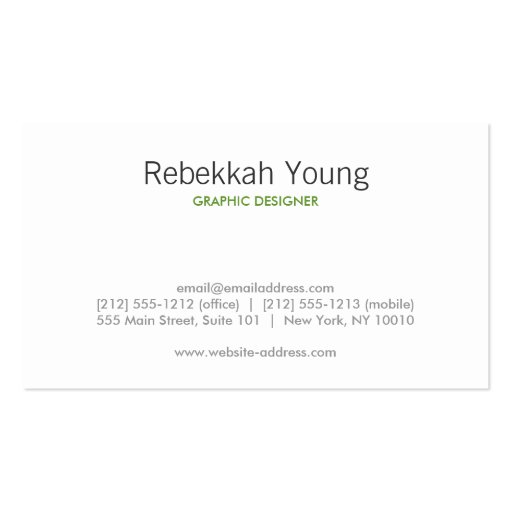 OPTICAL CIRCLES in BLACK & WHITE Business Card (back side)