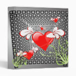 optical  hearts notebook vinyl binders