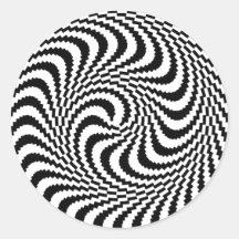 Optical Illusion Block Spiral Sticker