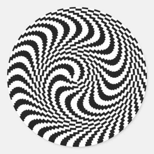 Optical Illusion Block Spiral Classic Round Sticker Zazzle