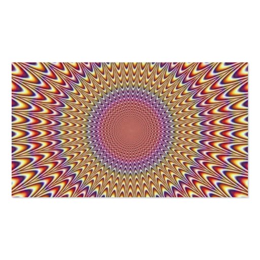 Optical Illusion Circle Expand Spiral Rainbow Business Card Templates (front side)