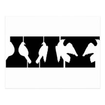 Optical illusion of urns or birds taking flight postcard