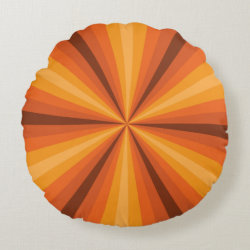 Optical Illusion Orange Round Pillow