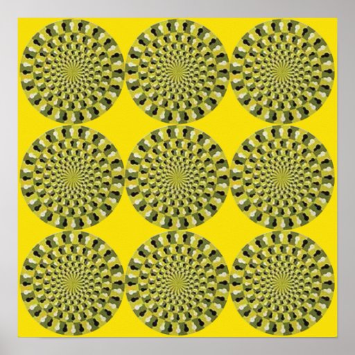 Optical Illusion Spinning Wheels Poster Zazzle