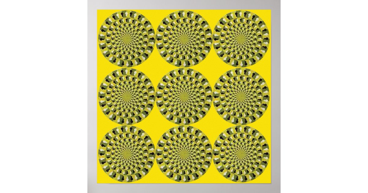 Optical Illusion Spinning Wheels Poster Zazzle