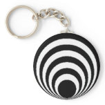 Optical Illusion Spiral Circles Keychain