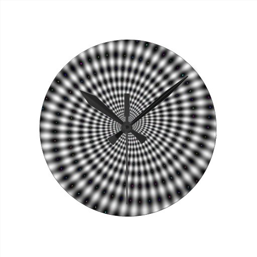 Optical illusion spiral round wall clock Zazzle