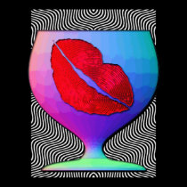 optical illusion wine lips posters
