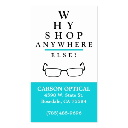 Optical Shop Business Card Template (front side)