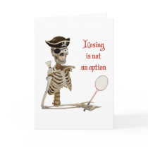 Option Badminton Pirate Greeting Card