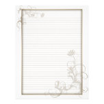 Optional Line Letterhead Brass Floral White Frame
