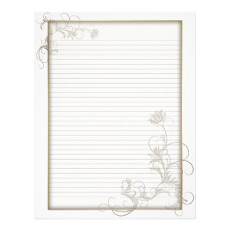 Optional Line Letterhead Brass Floral White Frame