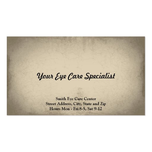 Optometrist Business Card (back side)