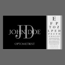 Optometrist Chart Black business cards