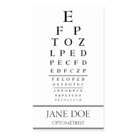 Optometrist Chart Stripes White Business Card