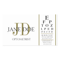 Optometrist Chart White/Gold Stripes Business Cards