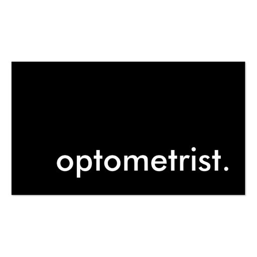optometrist. (color customizable) business card templates (front side)