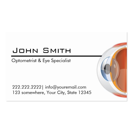 Optometrist & Eye Specialist Business Card (front side)