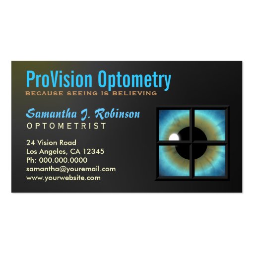 Optometrist Eyecare Business Card (front side)