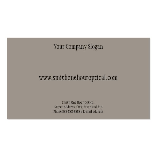 Optometrists Business Card (back side)