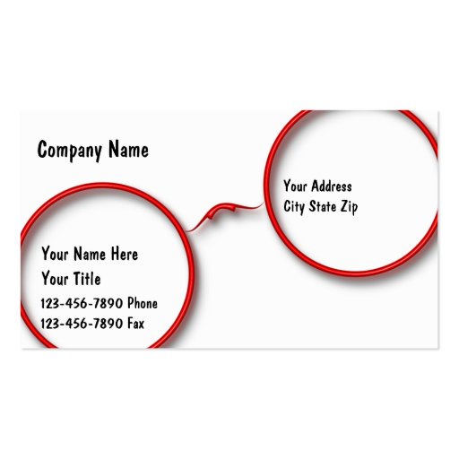 Optometry Business Cards