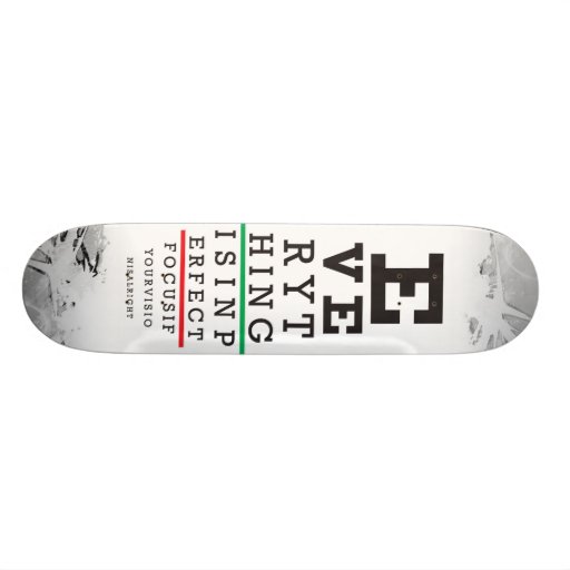 Optometry Eye Chart Illustration Skate Board Deck
