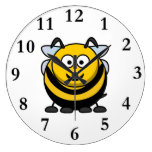 Optonal Hands or Plain Cartoon Bumble Bee wall clocks