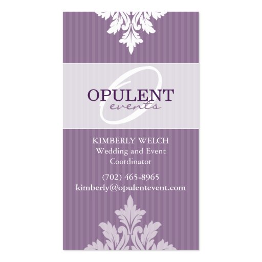 Opulent Event - Custom Business Card Templates (front side)