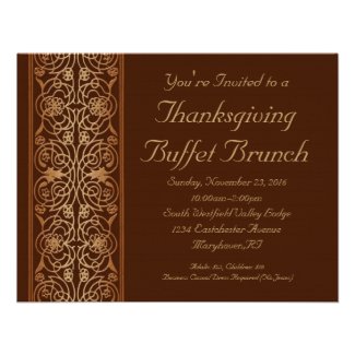 Opulent Thanksgiving Dinner or Buffet Invitations