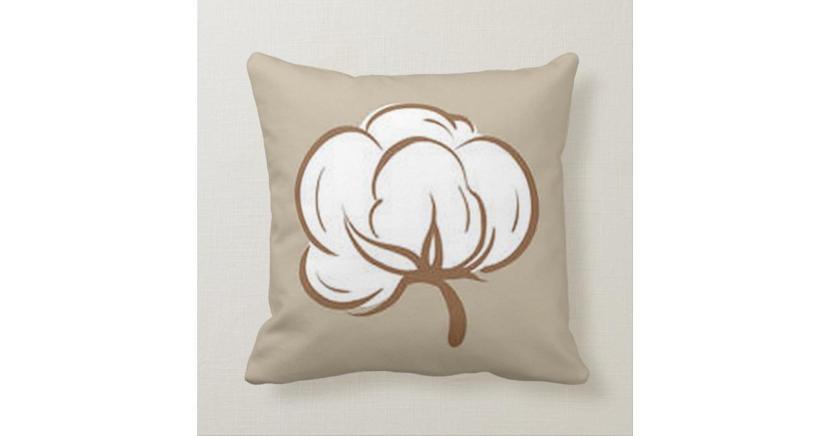 OPUS Cotton Boll Throw Pillow Zazzle