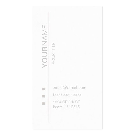 Opus Modern White Business Card (front side)
