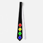OPUS Red, Yellow, Green Blue Androids Neck Tie