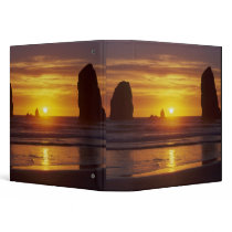 OR, Oregon Coast, Cannon Beach, seastacks at 2 3 Ring Binder